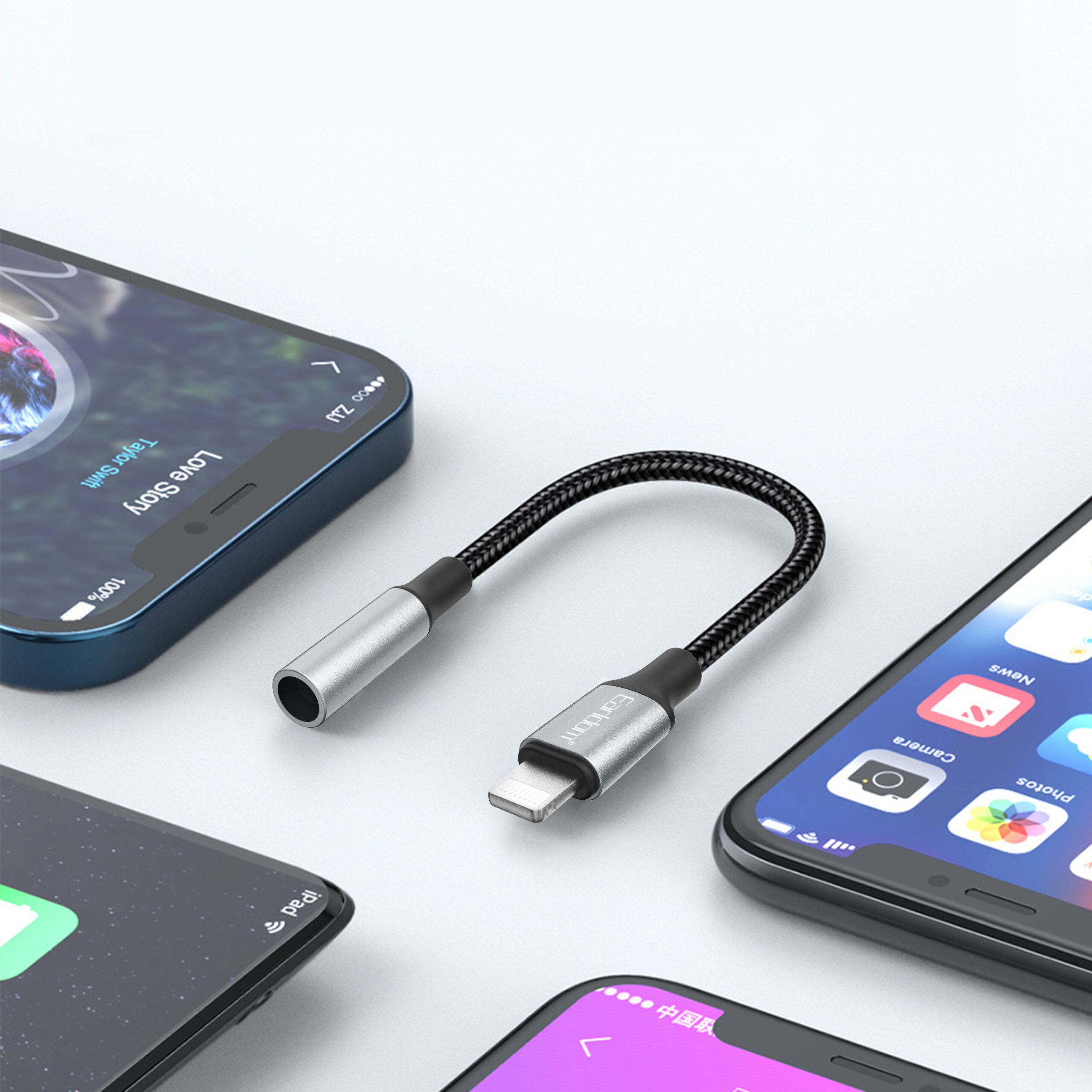 Преходник Earldom ET-OT76, Lightning към 3.5мм (F), Черен - 40365 - Image 3