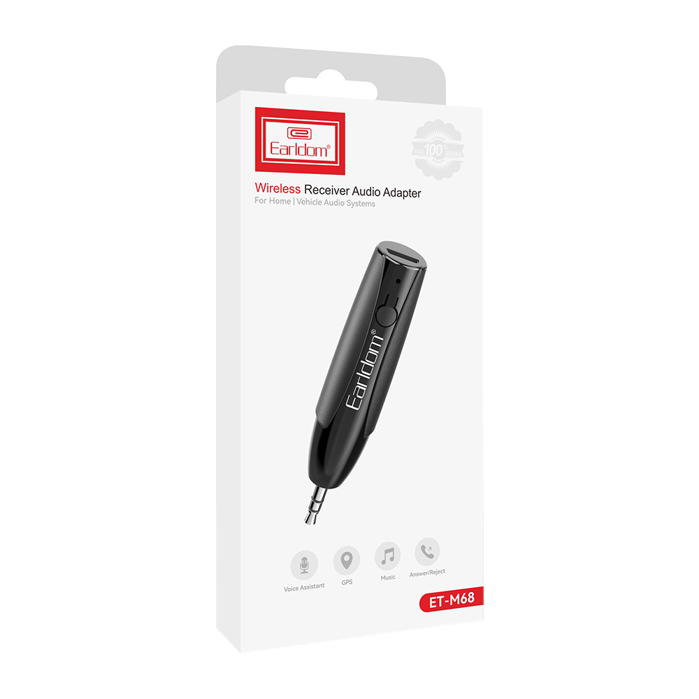 Bluetooth аудио приемник Earldom ET-M68, 3.5mm, Черен – 17715 - Image 3