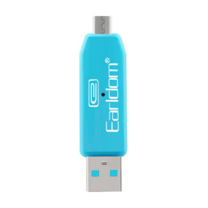 Преходник Earldom ET-OT05, USB F към Micro USB, Четец за карти, OTG, Различни цветове - 40170