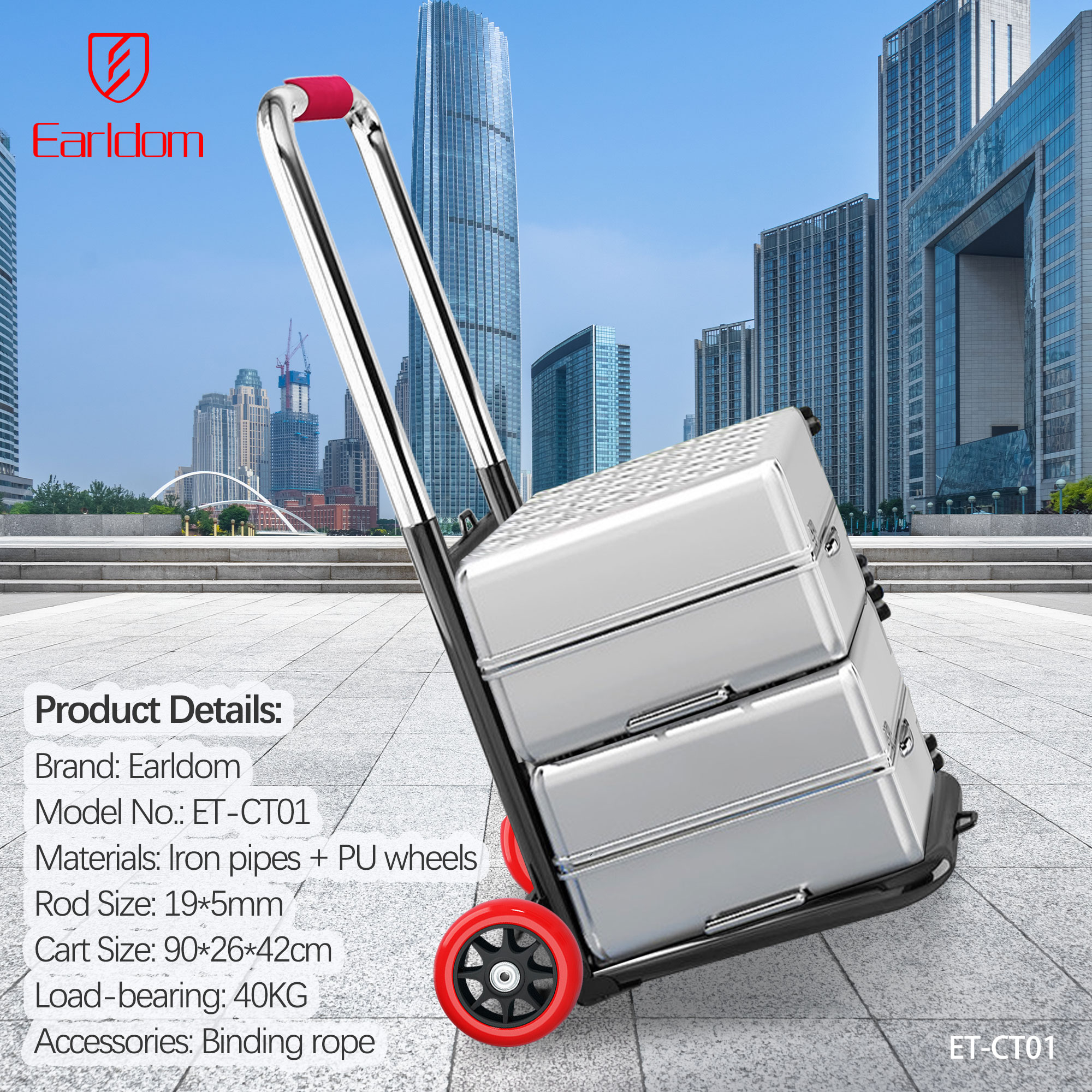 Товарна количка Earldom ET-CT01, Черен - 40531 - Image 3