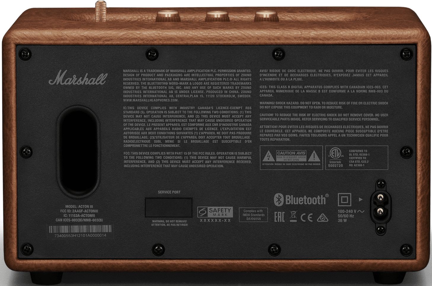 Преносима аудио система Marshall Acton III Brown 1006075 - кафяв - Image 4