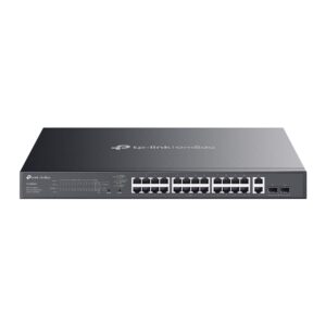 28-портов комутатор TP-Link Omada ES228GMP Gigabit Easy Managed Switch с 24 PoE+ порта