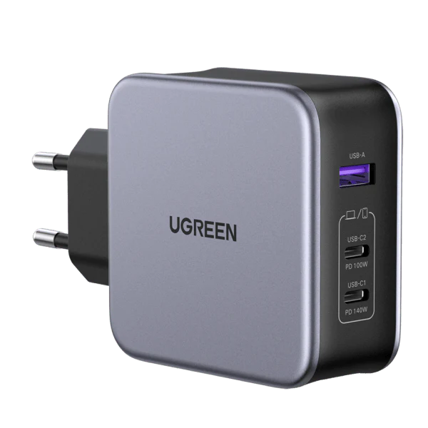 Зарядно устройство Ugreen NEXODE CD289 90549, 220V, 2xUSB-C, 1xUSB A, GaN, 140W