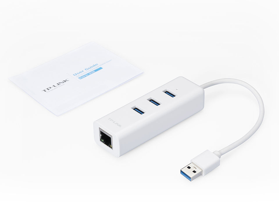 Мрежови адаптер TP-Link UE330 USB 3.0 3-Port Hub & Gigabit Ethernet - Image 2