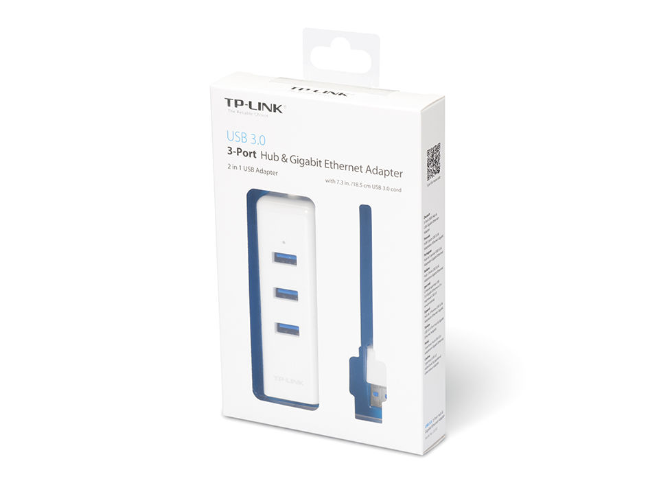 Мрежови адаптер TP-Link UE330 USB 3.0 3-Port Hub & Gigabit Ethernet - Image 4