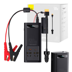 Baseus захранващ инвертор 150W 12V / 500W 220V EU и CN конектор CGNB000101 - черен