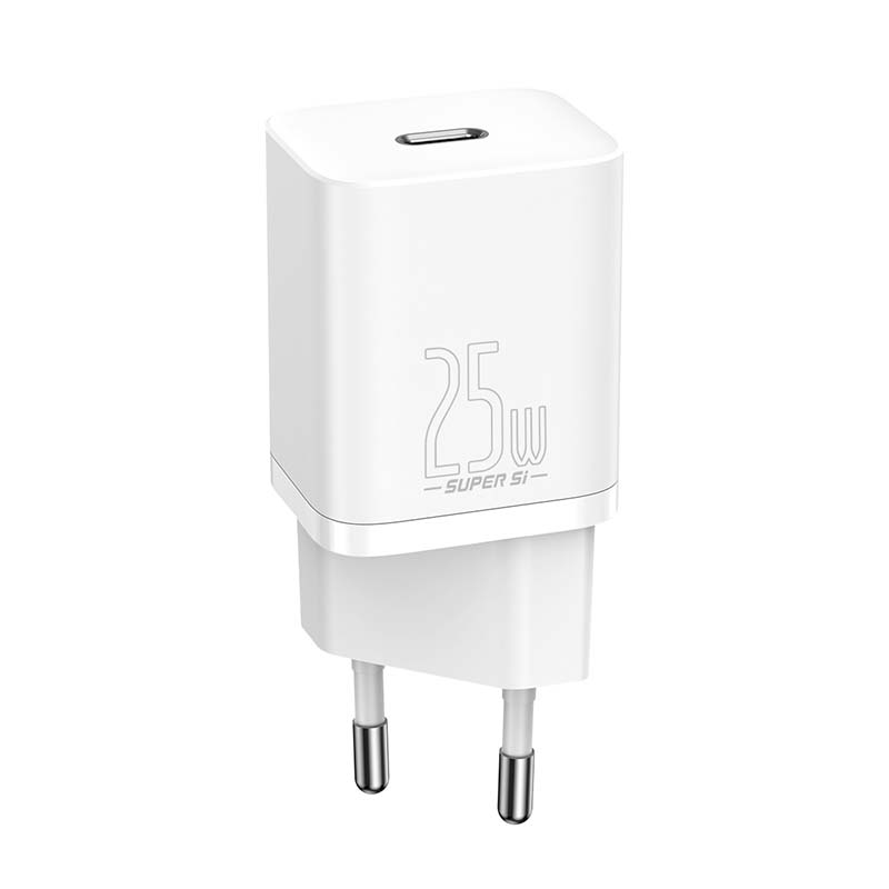 Зарядно устройство Baseus Super Si 25W с кабел USB-C към USB-C 1м TZCCSUP-L02 - бяло - Image 4
