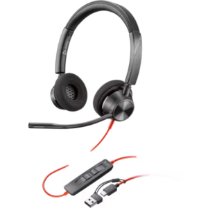 Слушалки HP Poly Blackwire 3320 Stereo Microsoft Teams Certified USB-C +USB-C/A адаптер 8X220AA