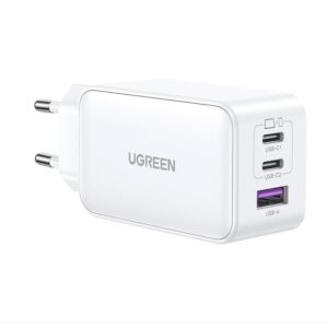 Зарядно устройство Ugreen CD224 220V 2xUSB-C, 1xUSB A, GaN, 65W 15334 - бяло