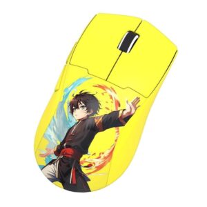 Безжична Bluetooth и кабелна геймърска мишка Redragon K1ng Max Anime M918AKB-PRO - жълта