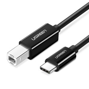 Кабел за принтер UGREEN US241 USB-C към USB-B 2.0, 1 м - черен