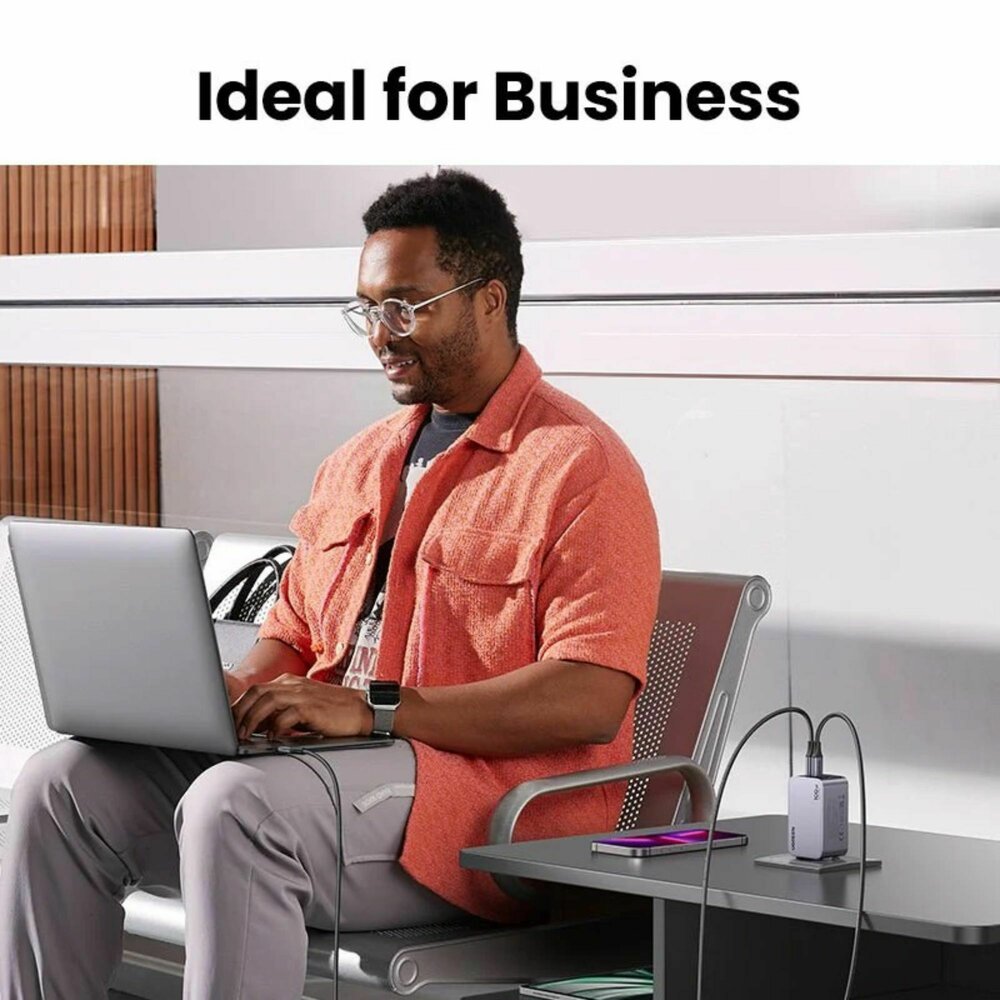 3-портово бързо зарядно устройство Ugreen NEXODE PRO X757 25874 - 220V 2xUSB-C,1xUSB A, GaN,100W - Image 4