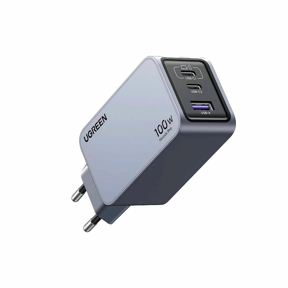 3-портово бързо зарядно устройство Ugreen NEXODE PRO X757 25874 - 220V 2xUSB-C,1xUSB A, GaN,100W