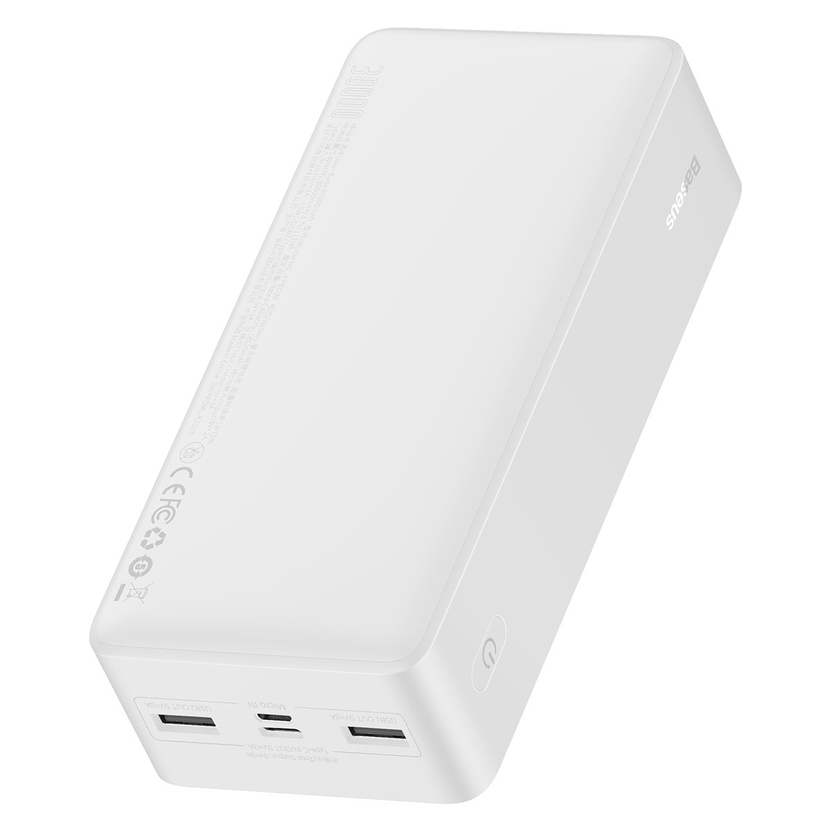 Външна батерия Baseus Bipow PPBD050202 30000mAh 15W бял + USB-A - Micro USB кабел 0.25m бял - Image 3