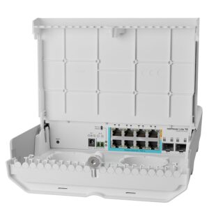 8-портов външен комутатор Mikrotik netPower Lite 7R CSS610-1Gi-7R-2S+OUT