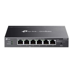 6-портов гигабитов управляем настолен комутатор TP-Link Omada ES206GP с 4-порта PoE+