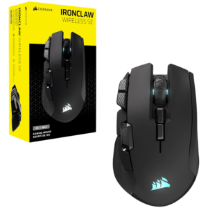 CORSAIR IRONCLAW WIRELESS SE Gaming Mouse, Wireless, Backlit RGB LED, 26000 DPI, Optical