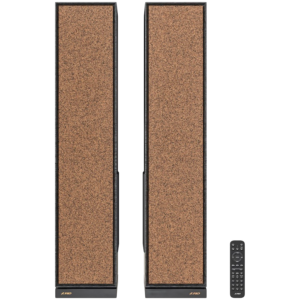 F&D T-68X 2.0 Floorstanding Speakers, 140W RMS ( 70Wx2), 1'' Tweeter + 4'' Speakers + 8'' Subwoofer for each channel, BT 5.3/Optical/COAXIAL/AUX/USB/Karaoke function/LED Display/Remote control/Microphone/Wooden, Touch buttons, Black