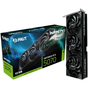 PALIT GeForce RTX 5070 Infinity 3 12GB GDDR7 192 bit, 1x HDMI 2.1b, 3x DP 2.1b, 3 Fan, 1x 16-pin pwr connector, 650W, board size 291.9 x 116.6 x 41.3 mm, NE75070019K9-GB2050S