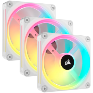 CORSAIR iCUE LINK QX120 RGB WHITE, 120mm Magnetic Dome RGB Fan, Triple Fan Kit
