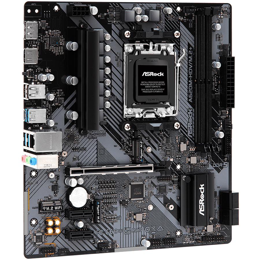 ASROCK MB A620 AM5 2 x DDR5 1 x HDMI 1 x DisplayPort 2 x M.2 4 x SATA3 Micro ATX - Image 2