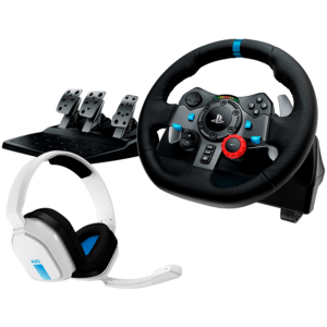 LOGITECH G29 Driving Force Racing Wheel for PS + Astro A10 - WHITE
