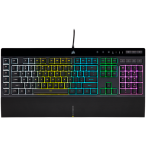 CORSAIR K55 RGB PRO Gaming Keyboard, Backlit Zoned RGB LED, Rubberdome