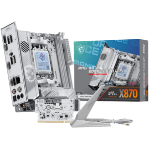 MSI MPG X870I EDGE TI EVO WIFI, mITX, Socket AM5, Dual Channel DDR5 10000+MHz (OC), 1x PCIe x16 slot, 3x M.2 slot, 1x HDMI, 5x USB 3.2 Gen 2, 1x USB 3.2 Gen 2 Type C, 2x USB 40Gbps Type C, Expansion Card, 7.1 HD Audio, 5Gbps LAN, WIFI 7, BT, 3Y