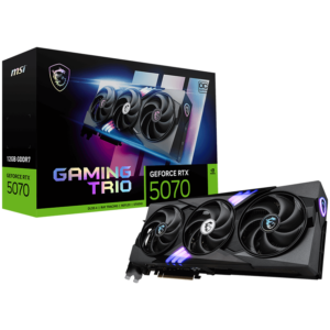 MSI Video Card Nvidia GeForce RTX 5070 12G GAMING TRIO OC, 12GB GDDR7, 192bit, Effective Memory Clock: 28000MHz, Boost: 2610 MHz, 6144 CUDA Cores, PCIe 5.0, 3x DP 2.1b, HDMI 2.1b, RAY TRACING, Triple Fan, 1x16pin, 650W Recommended PSU, 3Y
