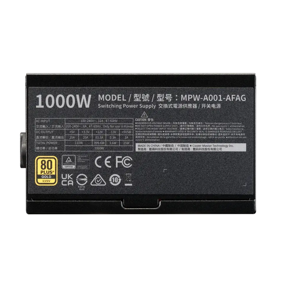 Захранващ блок Cooler Master Elite Gold 1000W ATX 3.1 - Image 4