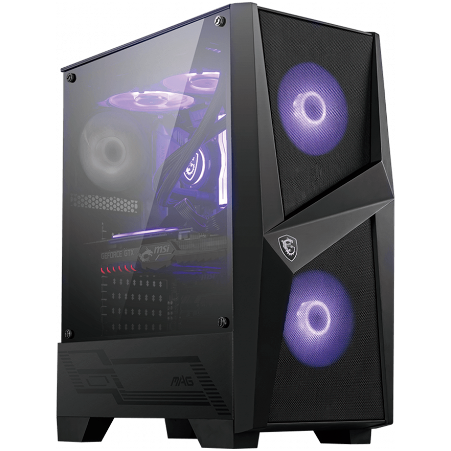 MSI MAG FORGE 100M, Mid-Tower, ATX/Micro-ATX/Mini-ITX, 2x USB 3.2 Gen 1 Type-A, 1x Audio/1x Mic - MAG_FORGE_100M