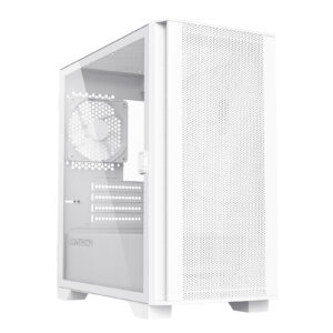 Montech кутия AIR 100 LITE, Micro ATX Case, TG, 2x120mm Fans, White - MONTECH-AIR-100-LITE-WH