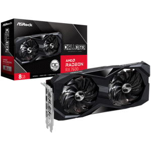 ASROCK Video Card AMD Radeon RX-7600 Challenger 8GB GDDR6 128bit, 2695 MHz / 18Gbps, 3x DP 2.1, 1x HDMI, 2 fan, 2 slot - RX7600 CL 8GO
