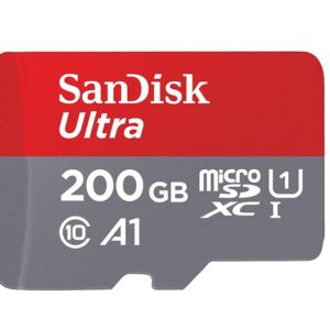Карта памет SANDISK Ultra, microSD, UHS-I, 200GB Class 10, U1, A1, 100 Mb/s, + SD Adapter
