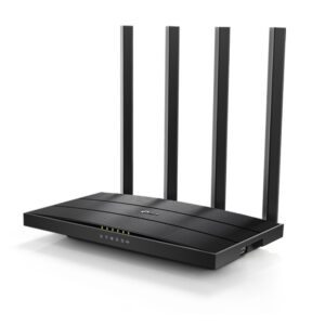 Рутер TP-Link Archer C6U, 1200Mbps, 2.4GHz (300 Mbps)/ 5GHz (867 Mbps), Wireless AC, 4x LAN 10/100/1000, 1x WAN 10/100/1000, 4x външни антени, USB