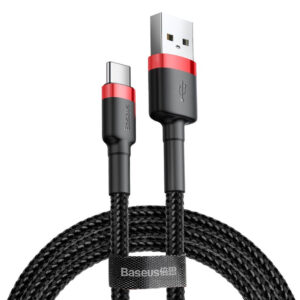 Кабел Baseus Cafule USB към Type-C 3A, 0.5 м CATKLF-A91 - черен