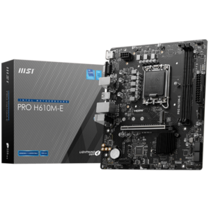 MSI PRO H610M-E, mATX, LGA 1700, Dual Channel DDR5 5600+MHz, 1x PCIe x16 slot, 1x M.2 slot - PRO_H610M-E