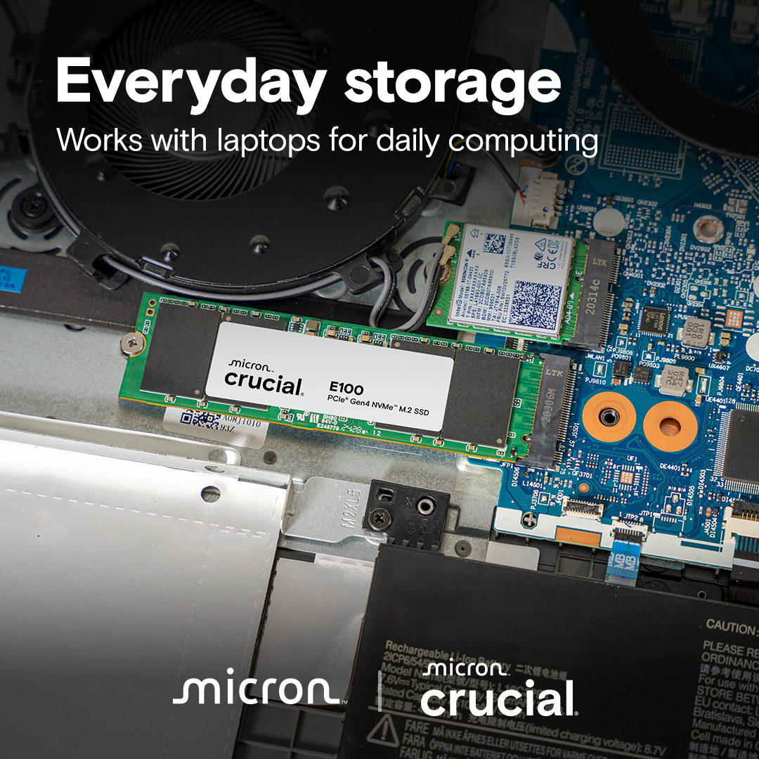 SSD диск Crucial E100 480GB SSD PCIe 4.0 Gen4 M.2 2280 NVMe, Read/Write: 4500/2500 MB/s CT480E100SSD8 - Image 5