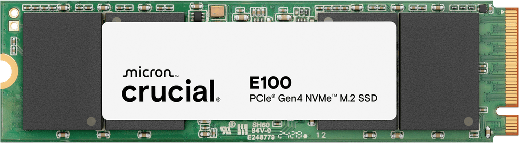SSD диск Crucial E100 480GB SSD PCIe 4.0 Gen4 M.2 2280 NVMe, Read/Write: 4500/2500 MB/s CT480E100SSD8