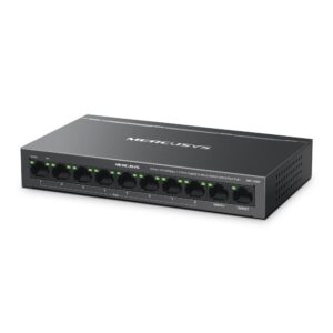 8-портов 10/100 Mbps + 2-портов Gigabit Desktop комутатор Mercusys MS110CP с 8 PoE+ порта