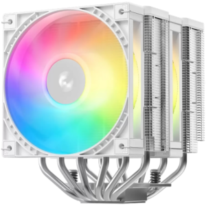 DeepCool AG620 G2 WH ARGB, CPU Air Cooler, 2x120mm PWM ARGB Fan, TDP 270W, 6 Heatpipes, White, LGA1851/1700, AMD AM5/AM4, 129x136x159 mm(LxWxH), 2Y, R-AG620-WHAMMG2-G