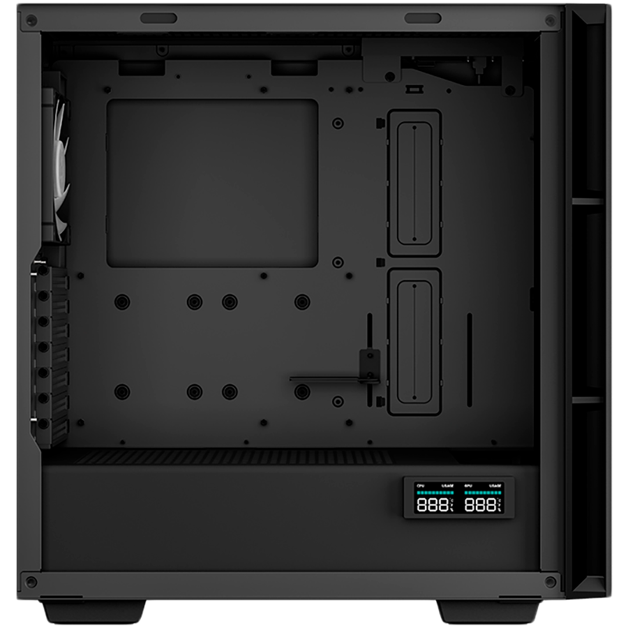 DeepCool CH560 Digital, Mid Tower, Mini-ITX/Micro-ATX/ATX/E-ATX, 1xUSB3.0, 1xType-C, 1xAudio, 3x140mm + 1x120mm Pre-Installed ARGB Fans, Tempered Glass, Mesh Panels, Dual-Status Digital Display, GPU Support Arm, Black, R-CH560-BKAPE4D-G-1 - Image 4