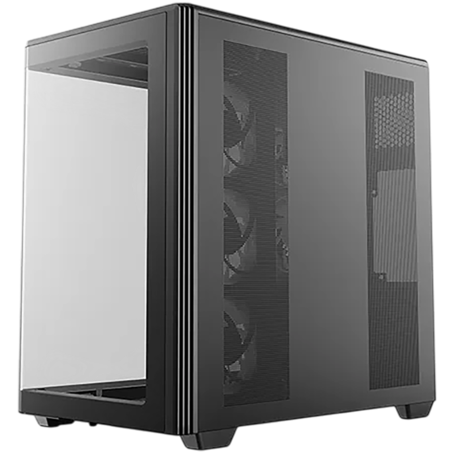 DeepCool CG590U 5F, Mid Tower, Mini-ITX/Micro-ATX/ATX, Rear Connector support, 2xUSB3.0, 1xType-C Gen 2, 1xAudio, 3x120mm ARGB Reverse Fan, 2x120mm ARGB Fans, Tempered Curved Glass, Mesh Panel, Black, 2Y, R-CG590U-BKAGA5-G - Image 2