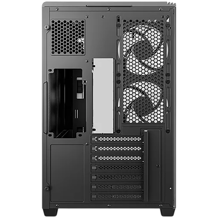 DeepCool CG590U 5F, Mid Tower, Mini-ITX/Micro-ATX/ATX, Rear Connector support, 2xUSB3.0, 1xType-C Gen 2, 1xAudio, 3x120mm ARGB Reverse Fan, 2x120mm ARGB Fans, Tempered Curved Glass, Mesh Panel, Black, 2Y, R-CG590U-BKAGA5-G - Image 3