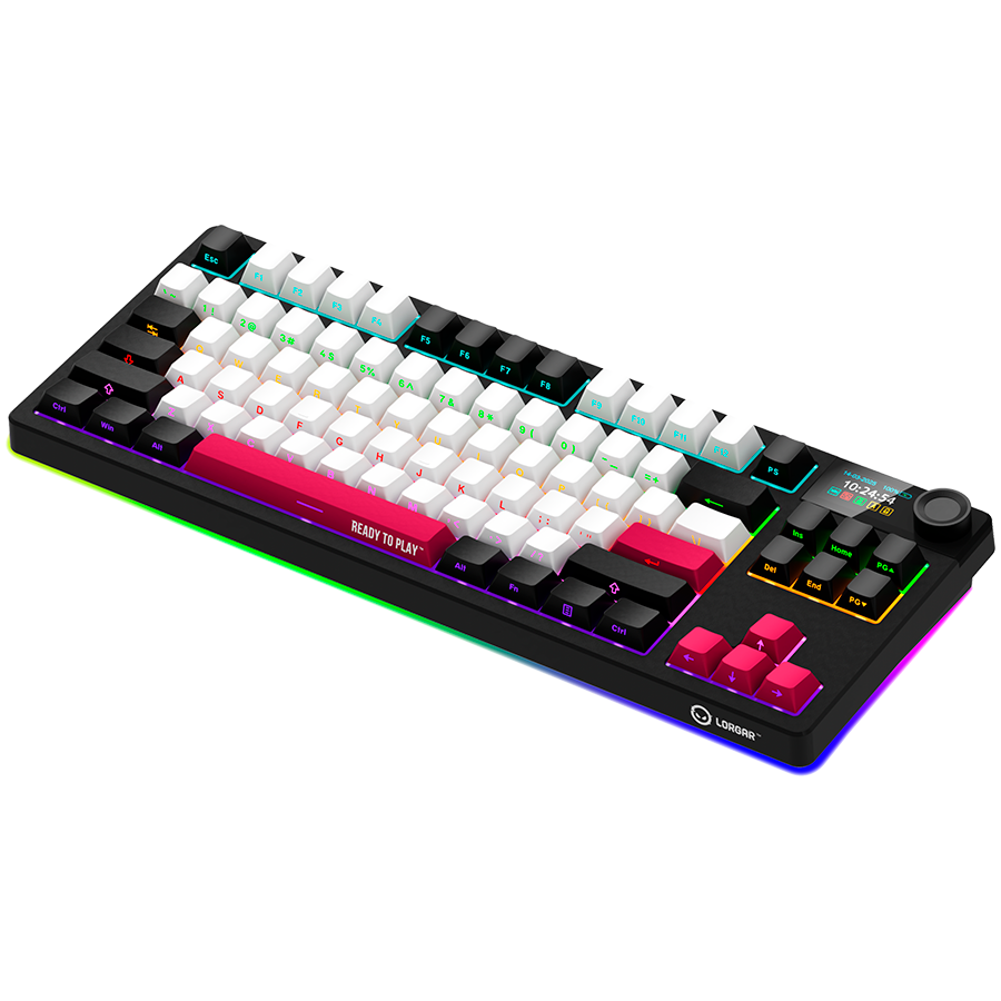 LORGAR KBP70TKLW, Wireless TKL Mechanical Gaming Keyboard Pro, Black/red, EN layout - Image 2
