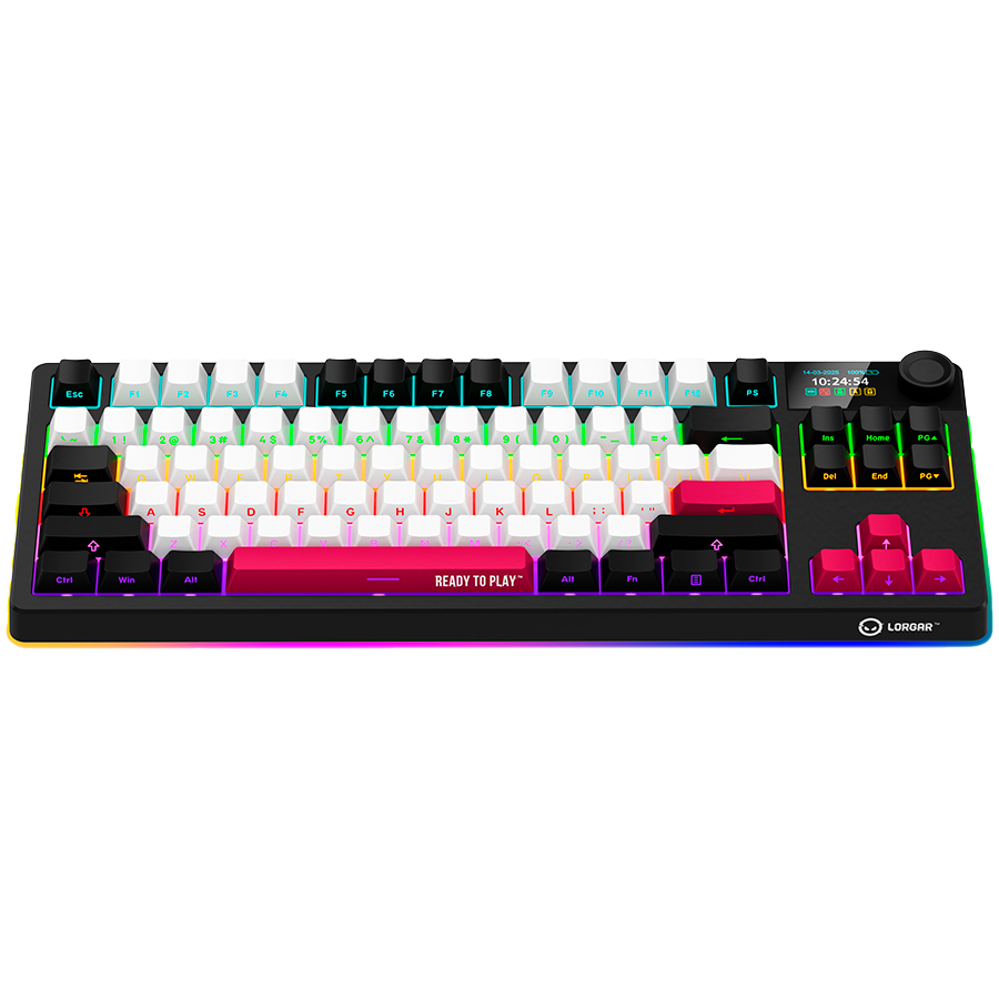 LORGAR KBP70TKLW, Wireless TKL Mechanical Gaming Keyboard Pro, Black/red, EN layout - Image 3