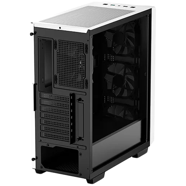 DeepCool CC560 WH V2, Mid Tower, Mini-ITX/Micro-ATX/ATX, 1xUSB3.0, 1xUSB2.0, 1xAudio, 4x120mm Pre-Installed LED Fans, Tempered Glass, Mesh Panel, White - Image 4