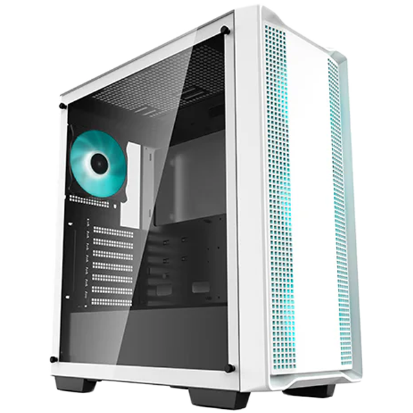 DeepCool CC560 WH V2, Mid Tower, Mini-ITX/Micro-ATX/ATX, 1xUSB3.0, 1xUSB2.0, 1xAudio, 4x120mm Pre-Installed LED Fans, Tempered Glass, Mesh Panel, White