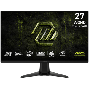 MSI MAG 275QF E20 Gaming Monitor, 27" 200Hz, WQHD (2560x1440) 16:9, Rapid IPS, 0.5ms, 300nits, 1000:1, 178/178, G-SYNC Compatible, AMD FreeSync Premium, Tilt, 1x DP, 2x HDMI, 3Y Warranty