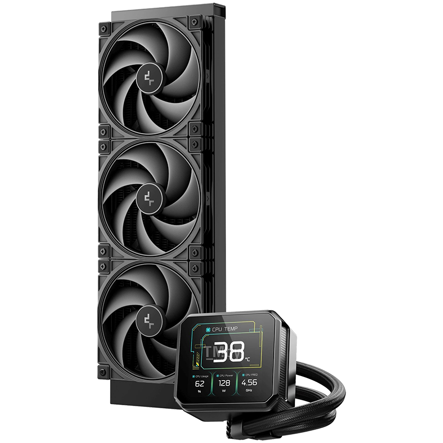 DeepCool SPARTACUS 420, 420mm CPU Liquid Cooler, 3x140mm PWM Fans, 3.4'' IPS LCD Screen, Black, LGA1851/1700, AMD AM5/AM4, 5Y, R-SPT420-BKDSMP-G-1 - Image 2